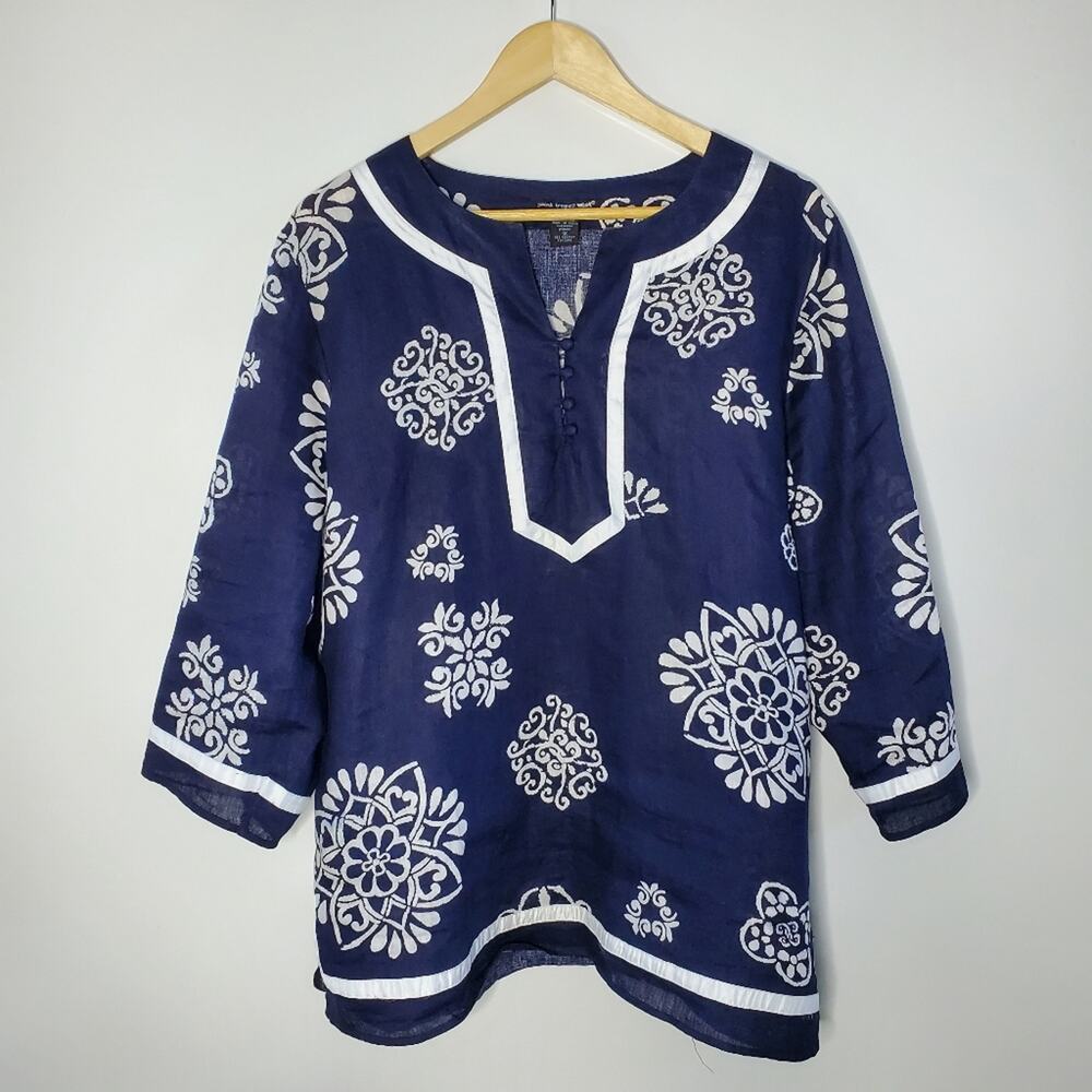 Saint Tropez West Shirt Tunic 100% Linen In Great condition